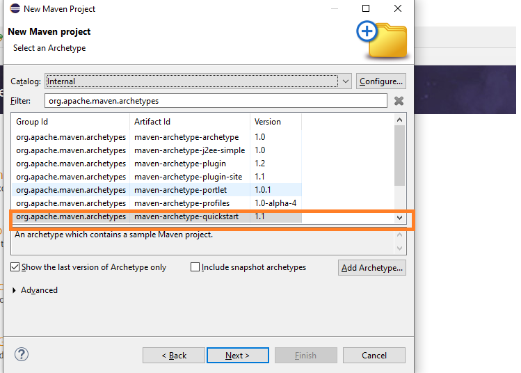 Select Maven project